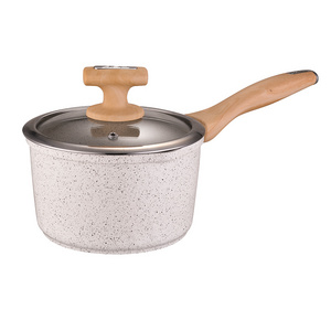 16cm Nonstick Saucepan Cast Aluminum Cookware Granite Cooking Pots Sauce Pan With Wooden Handle