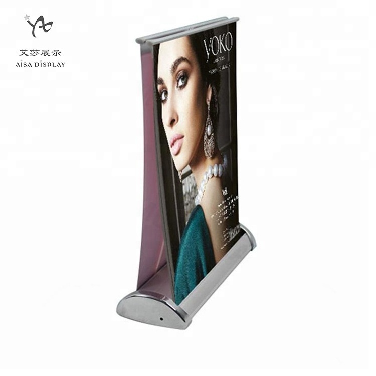 A3 doublesides brand perfume display wholesale roller polyester hanging stands pull up roll up displays