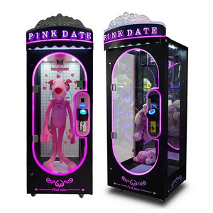 Pink Date Coin Operated Games Barber Cut Ur Prize Cutting Game Scissors Gift Vending Machine For Sale