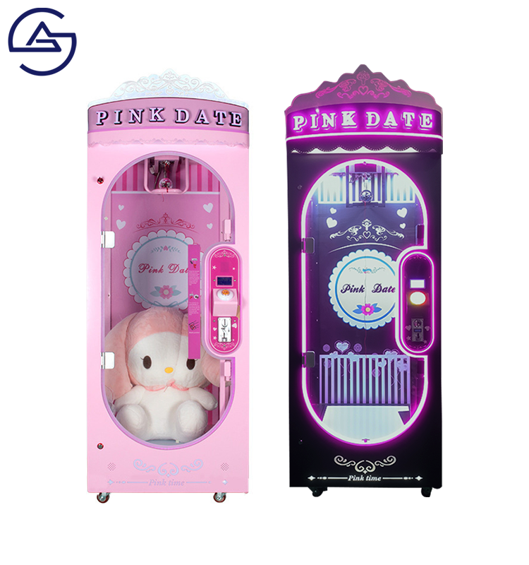 Pink Date Coin Operated Games Barber Cut Ur Prize Cutting Game Scissors Gift Vending Machine For Sale