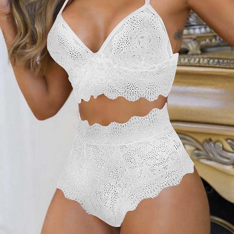 2023 Summer Sexy Seamless Lingerie Sets Women Lace Push Up Bra And Panty Set Sexy V Neck Hot Erotic Crop Top Underwear