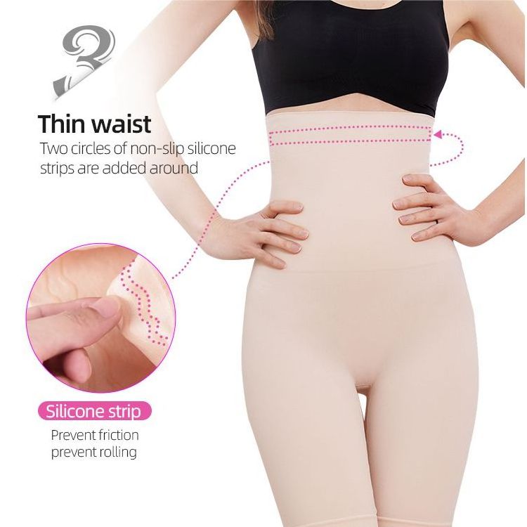 Seamless Fajas Butt Lifter Panties High Waist Postpartum Belly Girdle Abdomen Supporting Shapewear Silicone Hips Pants