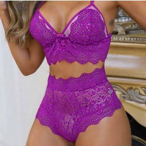 2023 Summer Sexy Seamless Lingerie Sets Women Lace Push Up Bra And Panty Set Sexy V Neck Hot Erotic Crop Top Underwear