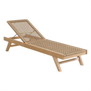 Outdoor patio wooden sunbed beach poolside chaise lounge chair garden sun lounger