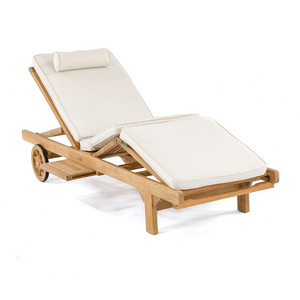 Teak Chaise Lounge Furniture With Water resistant Cushion