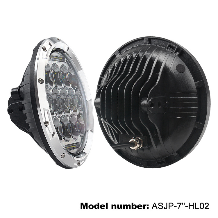 ASEND Factory directly sales Auto Round 7 Inch Led Headlight For Jeep Wrangler 75w 12v 24v