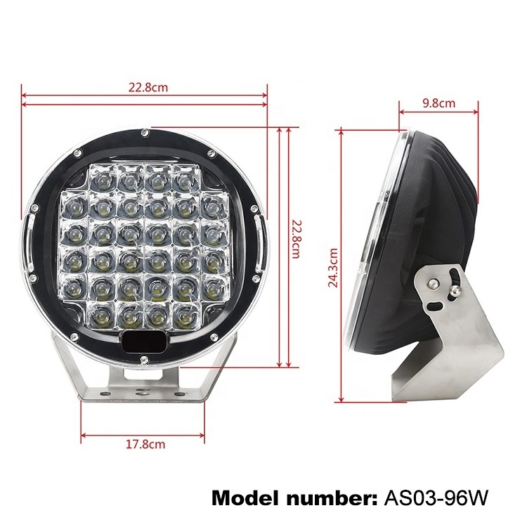 High Power Super Bright Round Led Driving Light DRL Bumper Truck 4WD Offroad Spotlight 4x4 9