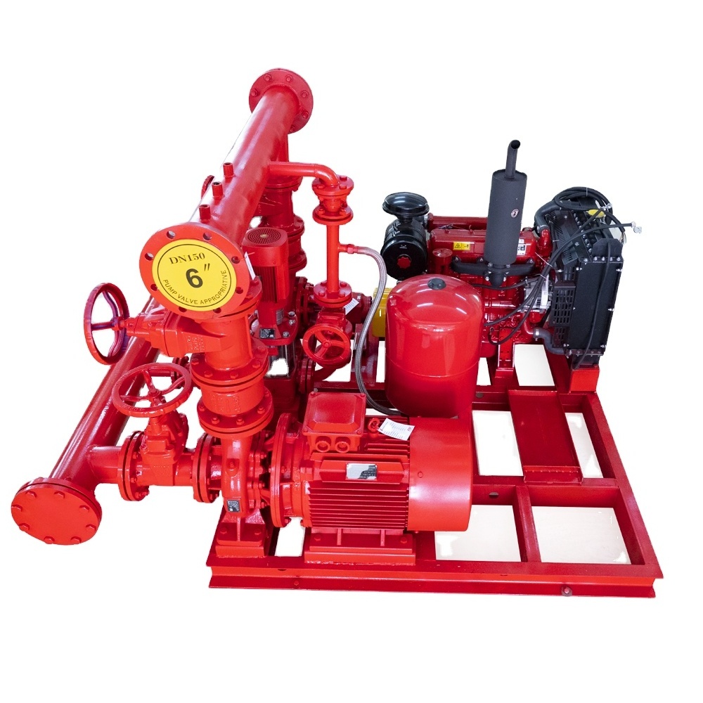 Hot sale electric motor driven + diesel+jockey fire water pump set , fire hydrant pump