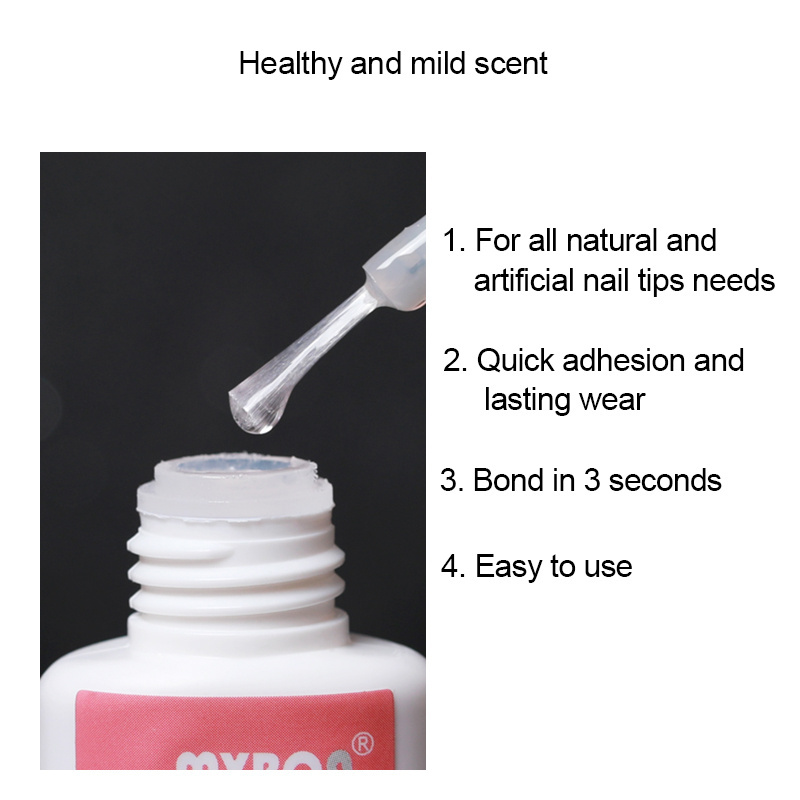 Wholesale Nail Glue OEM ODM Professional Super Fast Drying Brush On MxBon Nail Glue For Acrylic Nails Artificial Fingernails