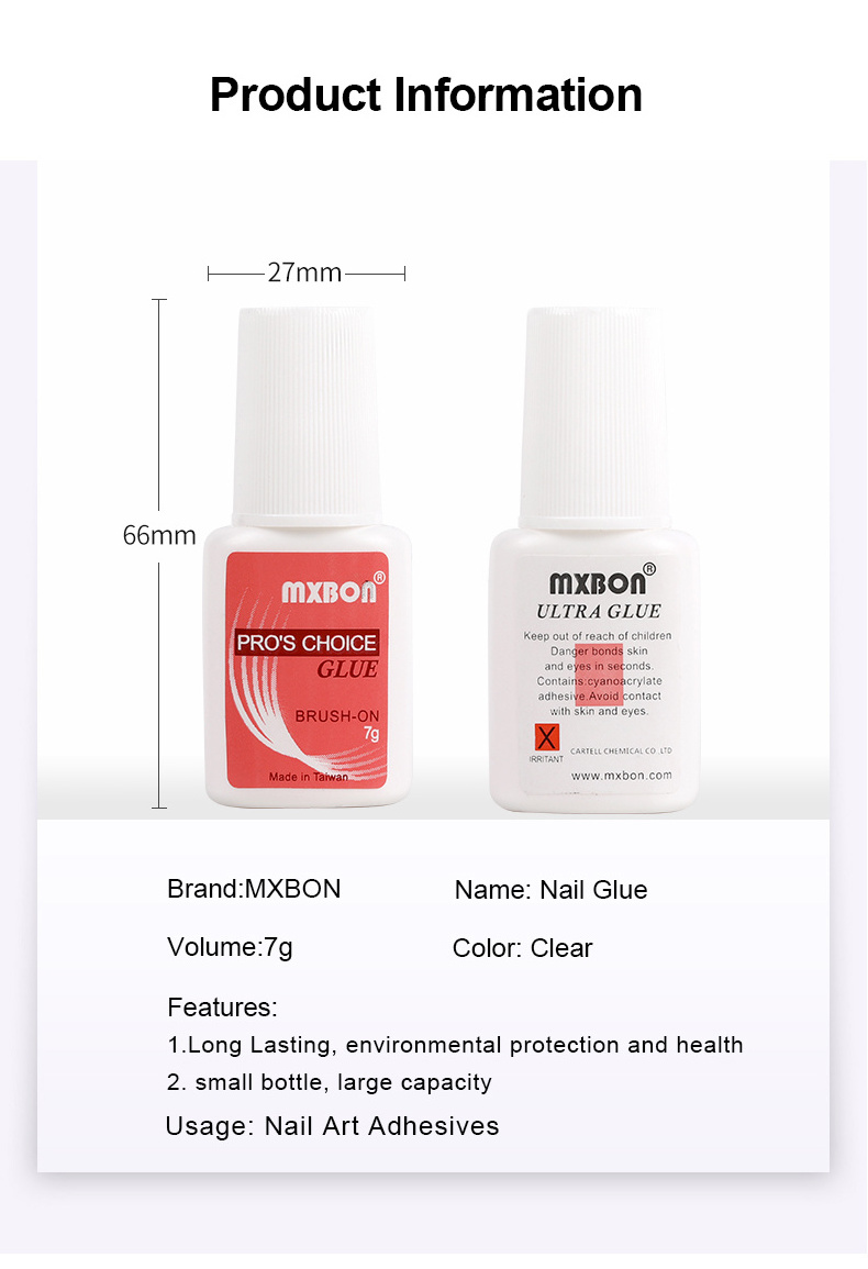 Professional Super Strong Nail Glue Gel Long Lasting Custom Logo Private Label Mxbon Mx bond Nails Glue Gel Press On Nails