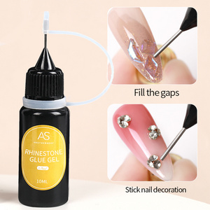 AS Nails Supplies Salon Professional Diamond Rhinestone Gel Polish Adhesives 10ML OEM Private Label Rhinestone Glue Gel For Nail