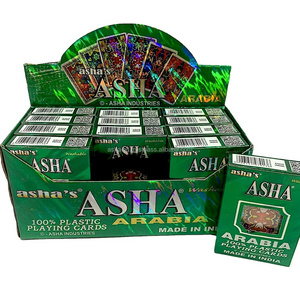 Original Factory Wholesale Custom Logo Asha Arabia green  PVC Card Custom Plastic Gold Paper Playing Cards