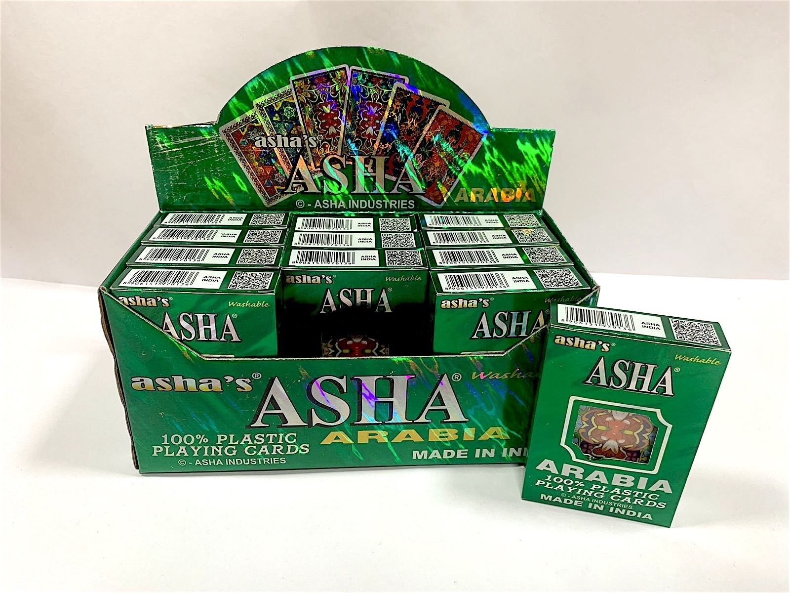 Factory Wholesale High Quality  casino Asha Arabia green Plastic Playing Cards  from Indian seller and manufacturer