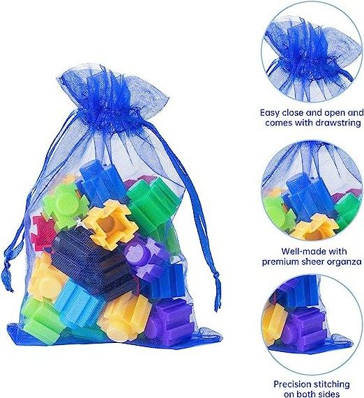 Large Multicolor Organza Bags Mesh Party Gift Net Bags Jewelry Pouch Gift Wrap Bags For Goodie Packaging