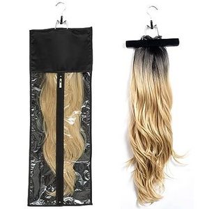 Extra Long Hair Extension Satin Storage Bag with Hanger Wig Bag Bundles Hairpieces Holder Wig Satin Carrier Case for Store