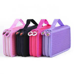 Multifunctional student double-layer pencil case with handle large capacity zipper pencil case