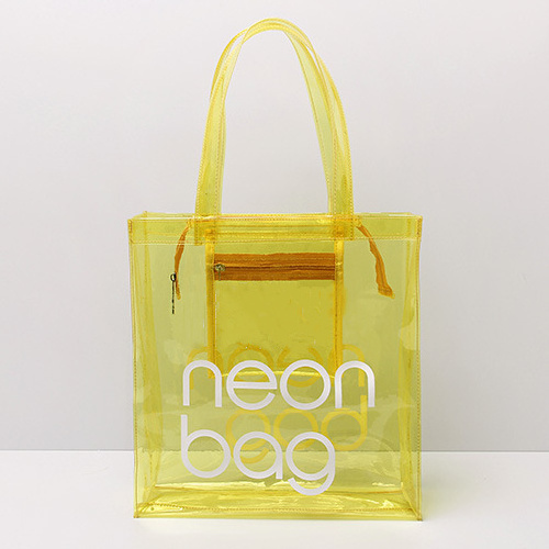 Manufacturer the little neon custom iridescent jelly PVC bags wholesale women waterproof hologram clear beach tote bag