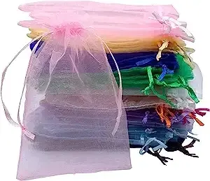 Large Multicolor Organza Bags Mesh Party Gift Net Bags Jewelry Pouch Gift Wrap Bags For Goodie Packaging