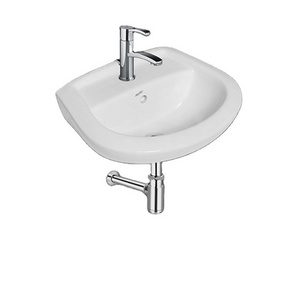 Highest Selling Wholesale Price Bathroom Vanity Room Usage Wall Mounted Ceramic Handmade Glossy White Wash Basin