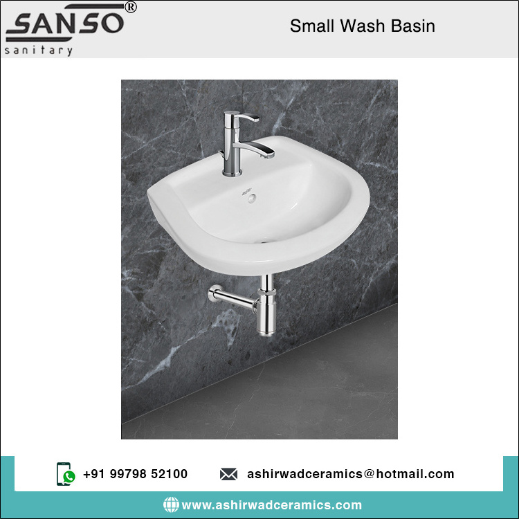 Highest Selling Wholesale Price Bathroom Vanity Room Usage Wall Mounted Ceramic Handmade Glossy White Wash Basin