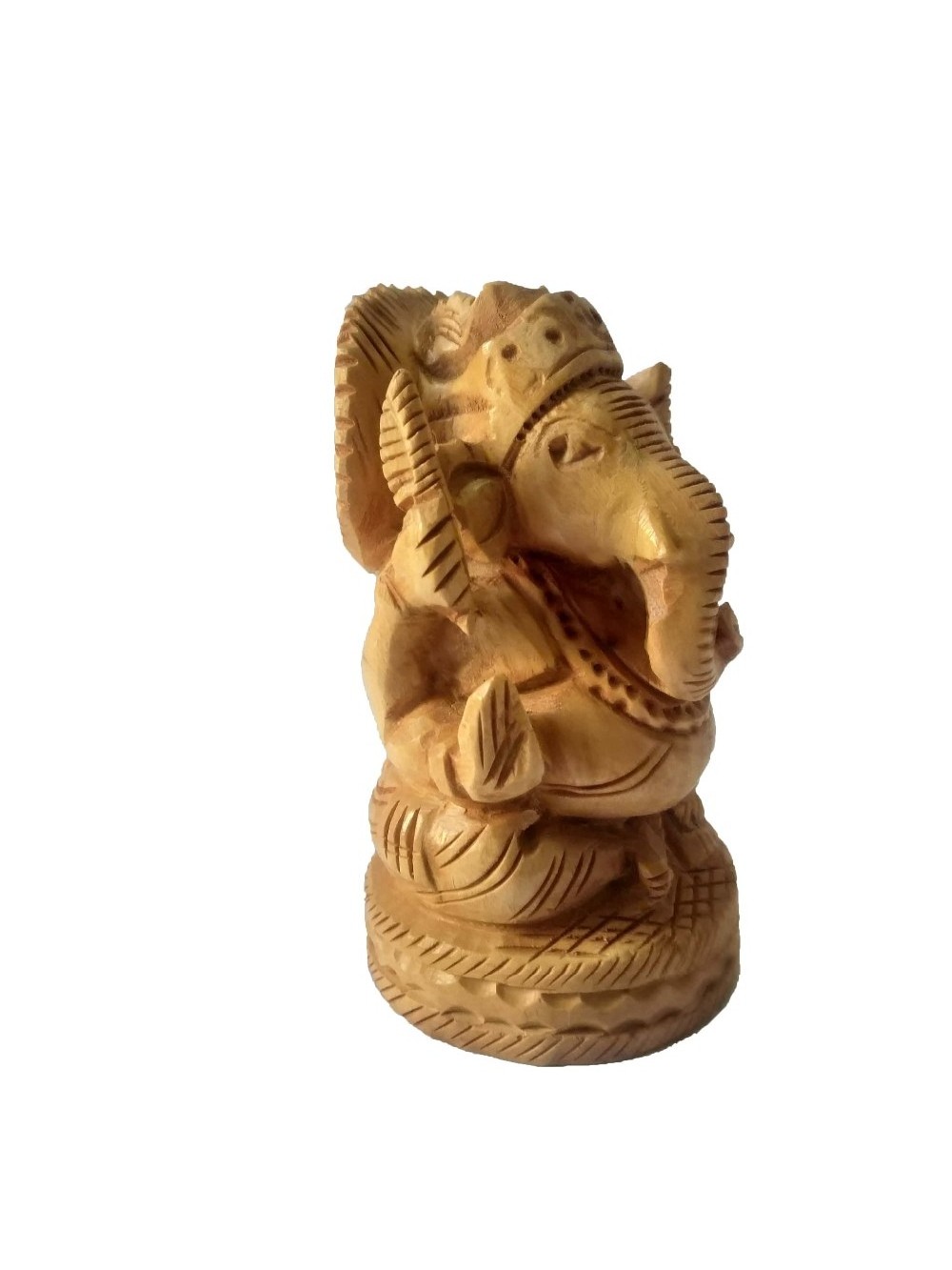 Handmade Wooden Ganesh Hindu God Statue 2x2x3Inch Wholesale Bulk Lot Sculpture Indian Religious Indian Wooden Ganesh God Idol