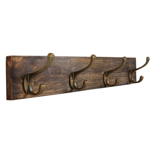 53x10x7CMS Metal Wall Mounted 4 Hooks & Rails Rustic Hangers for Cloths Wall Mounted Wooden Handcrafted Mango Wood Coat Rack