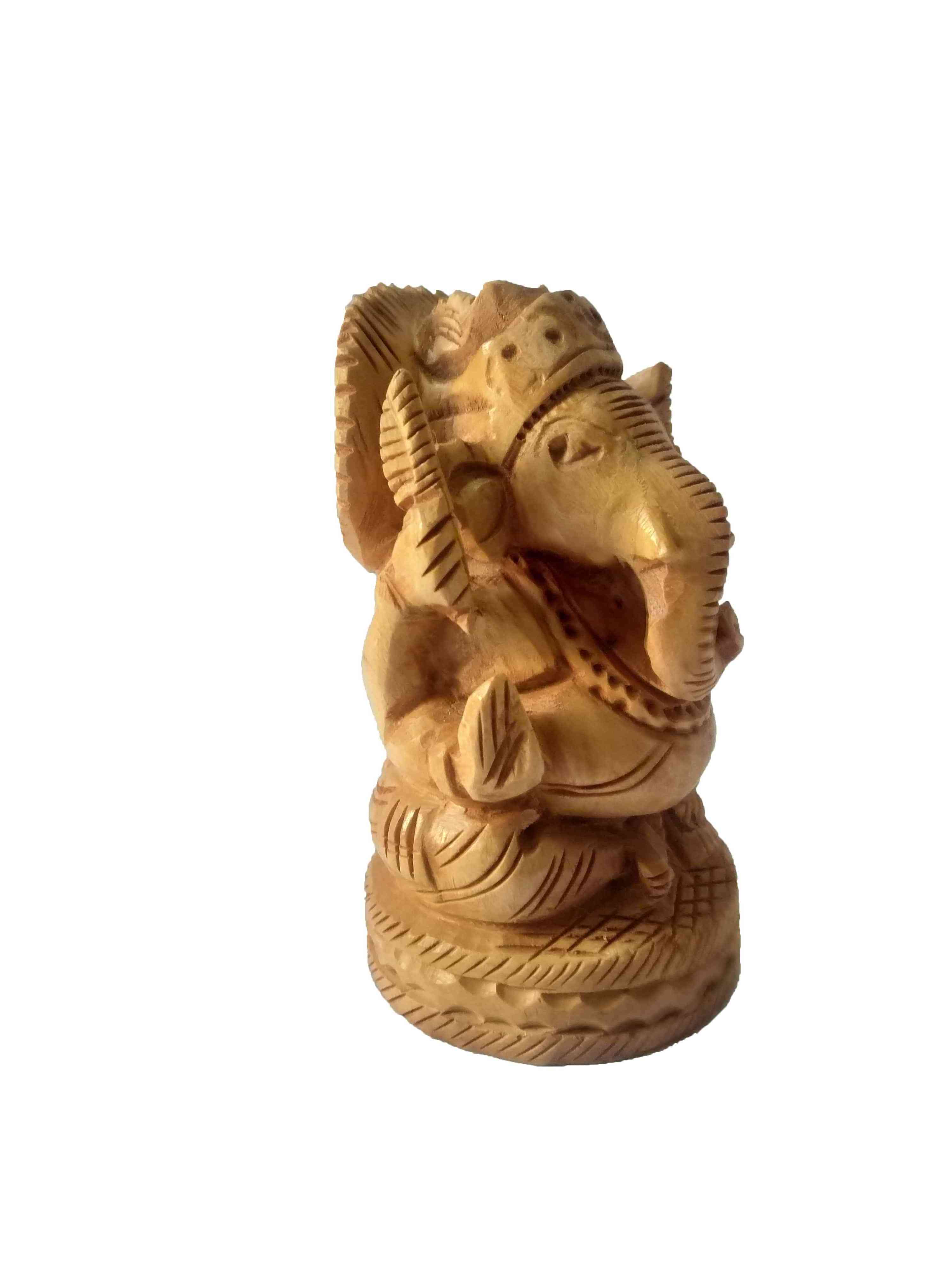 Handmade Wooden Ganesh Hindu God Statue 2x2x3Inch Wholesale Bulk Lot Sculpture Indian Religious Indian Wooden Ganesh God Idol