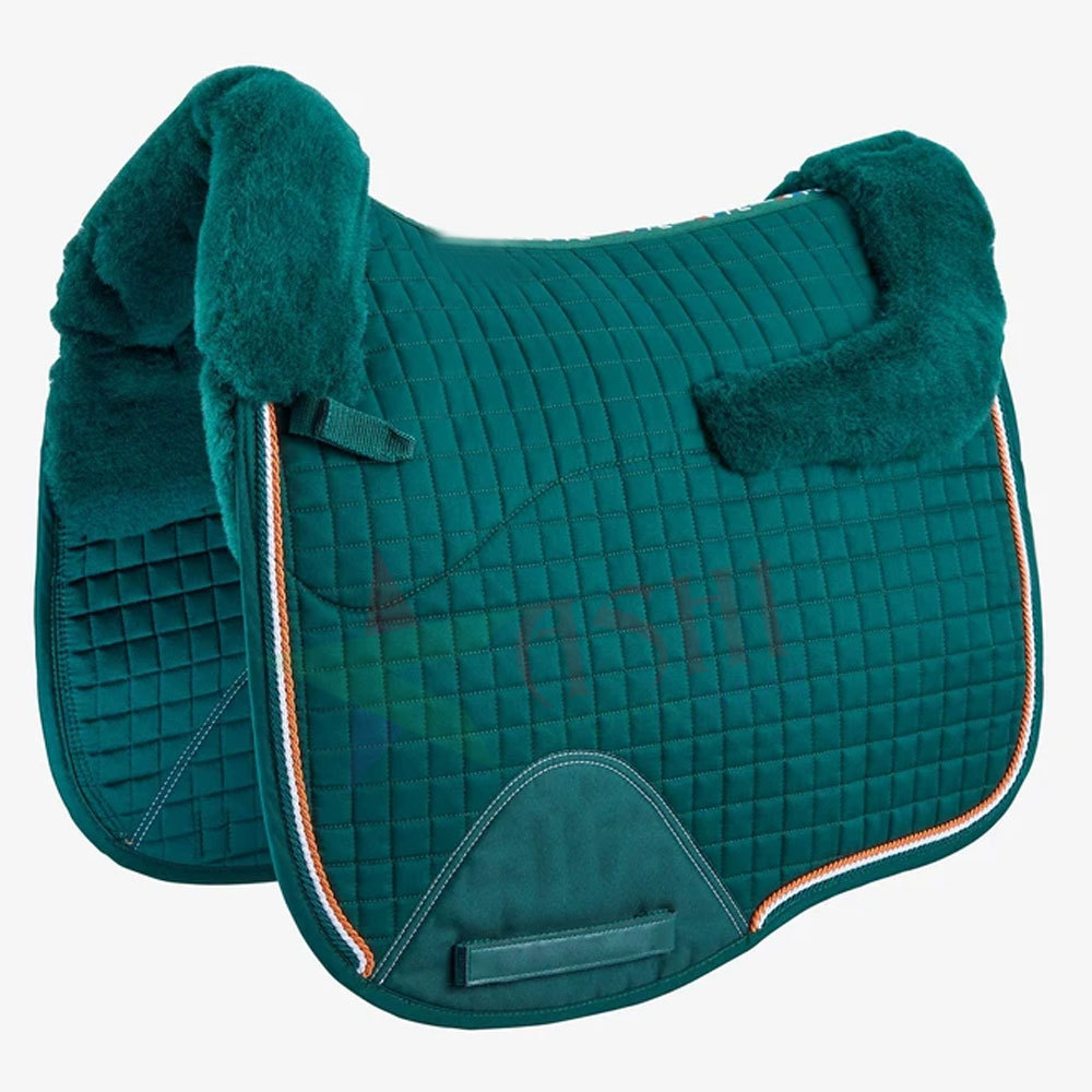 Square Pattern Cotton Comfort English Saddle Pad Horse Riding Pad Soft PU Saddle Safe Horse Soft Equestrian Seat Pad