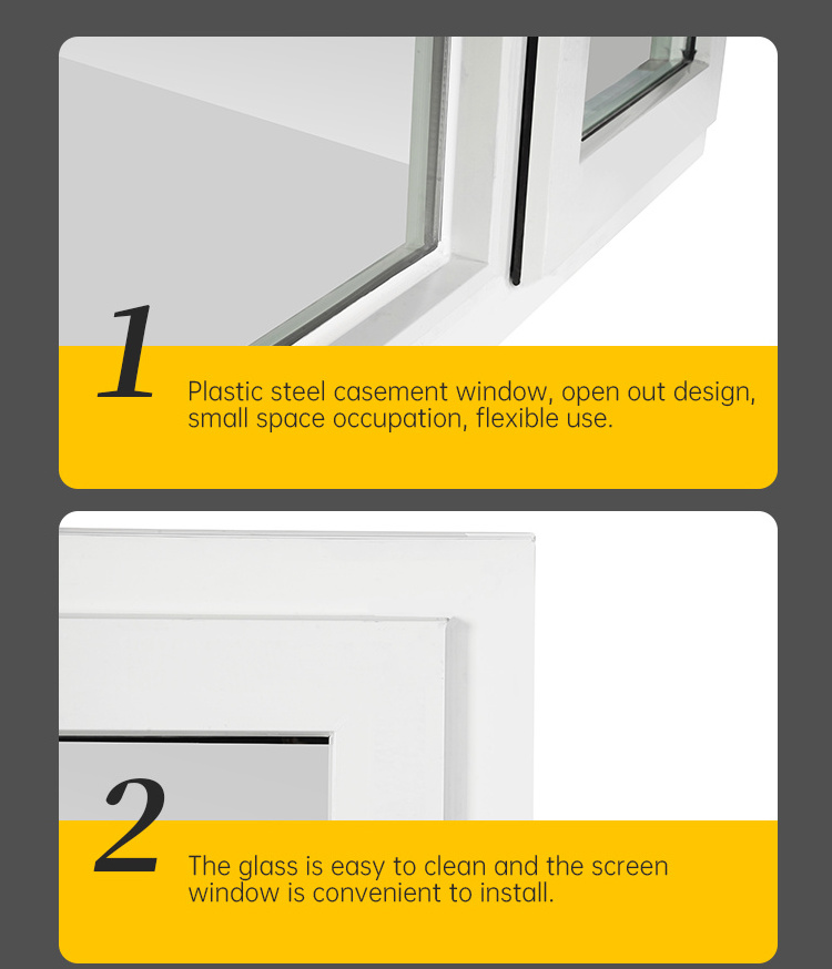 Plastic steel casement Windows New Listing Modern Style High Quality UPVC Window Sliding PVC Window