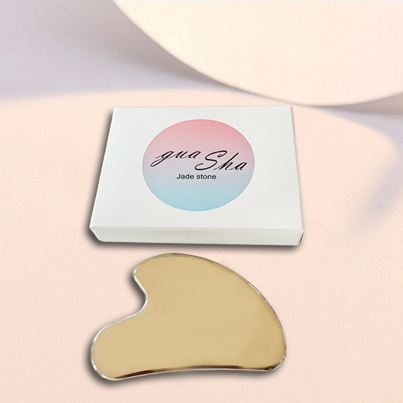 custom logo skincare tools massager products 304 stainless steel gua sha tool heart shape gua sha stainless steel