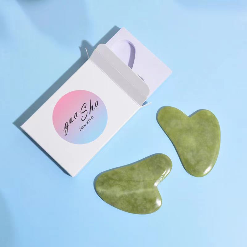 Wholesale natural beauty quartz real jade gua sha set face massage mini guasha stone tools