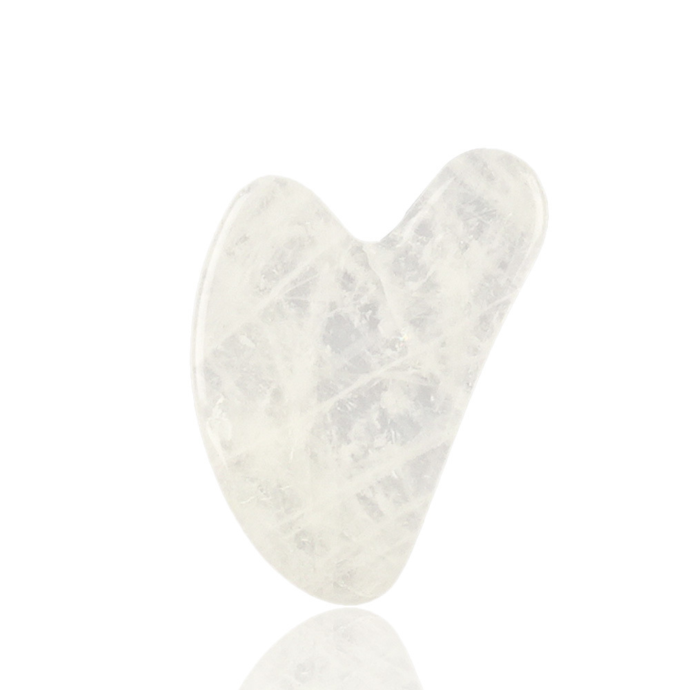 White Crystal quartz White Face Facial Massager Jade gua sha face Healthcare Massage