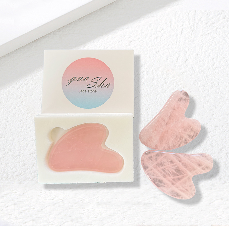 Ready to ship Best selling plastic gua sha Pink resin Facial massage guasha stone