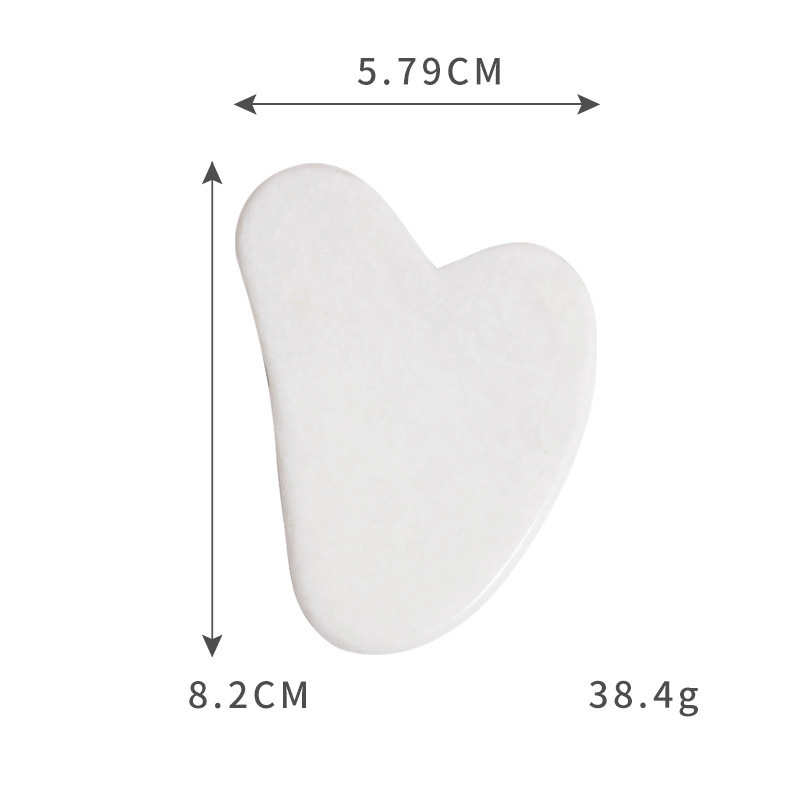 Wholesale Custom Logo Anti Aging Facial Natural stone guasha Face Massage White Jade Gua Sha Stone with logo