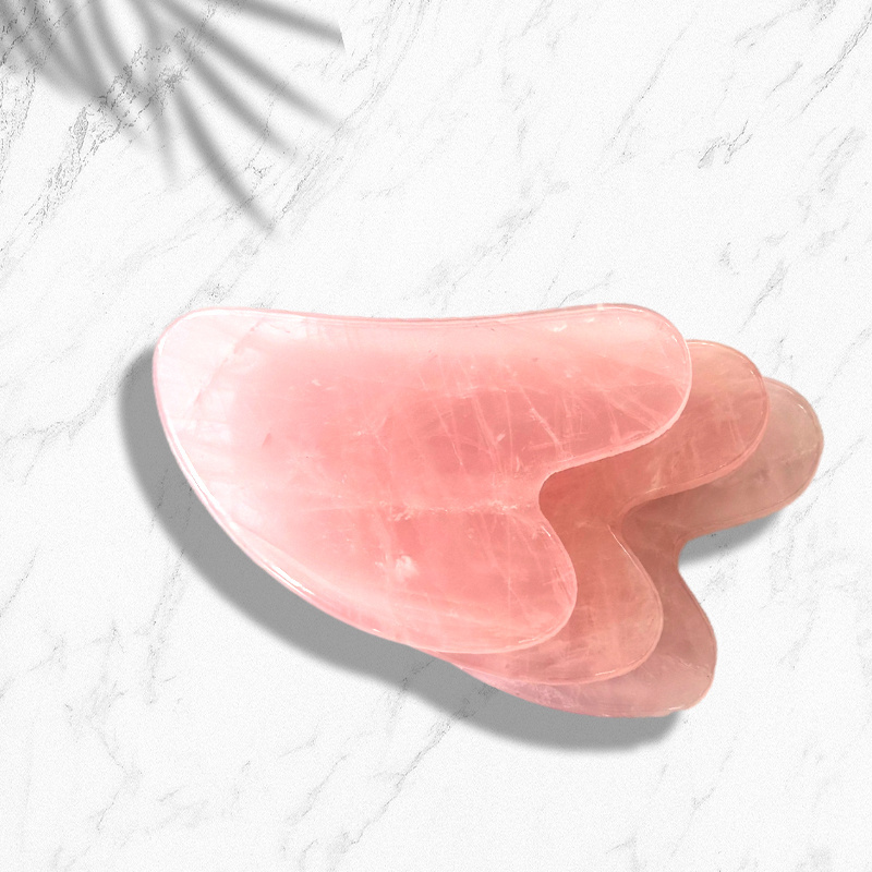 Ready to ship Best selling plastic gua sha Pink resin Facial massage guasha stone