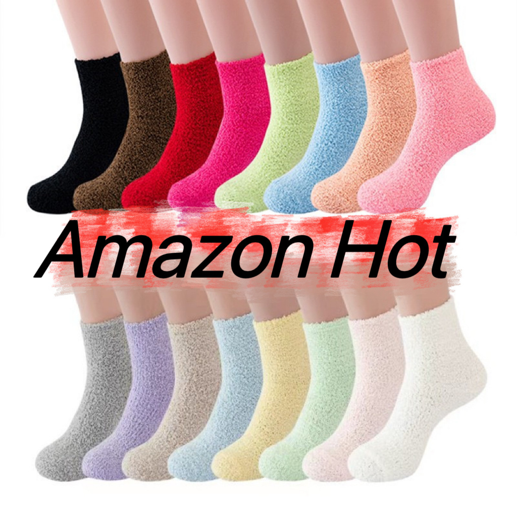 Super soft 100%Polyester warm fuzzy micro feather knitted winter slipper home floor socks