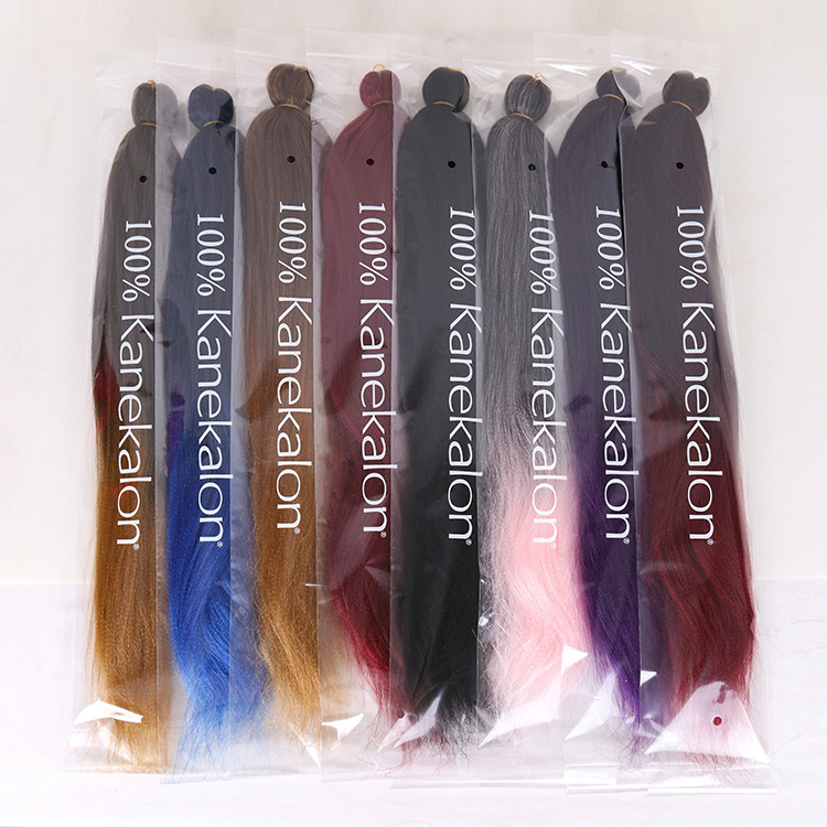 Wholesale Price Extensions Crochet For African Hair Kanekalon Ombre Braids Easy Braid Pre Stretched Synthetic Braiding Hair