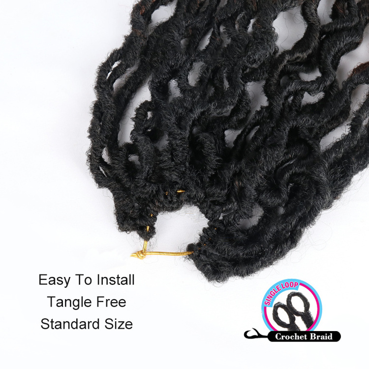 Wholesale 24inch 18 Inch Synthetic Gypsy Locs Ombre Dread Faux Locs Crochet Braids Wavy Goddess Locs Crochet Hair Extensions