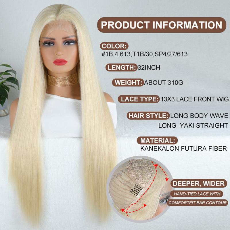 Julianna Hair Wholesale Premium Blend High Fiber Wig Silk Top Extra Long Curly Japanese Futura Fiber Synthetic Wigs With Closure