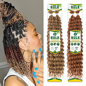 Wholesale Heat Resistant Extension Silky Straight Deep Wave Afro Kinky Synthetic Bulk Hair For Braiding