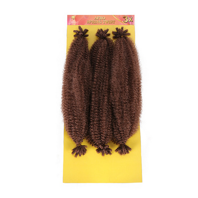 Julianna Kanekalon OEM 3X Afro Kinky 16inches Pre-fluffed SpringY Afro Twist Synthetic Crochet Braiding Hair Afro Spring Twist