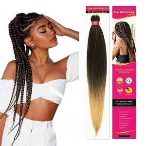 Cheap Kanekalon Itch Free Private Label Yaki Ombre Ez Braid Prestretched Pre Stretched Braiding Hair