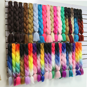 Wholesale Synthetic Hair 3 Tone Super Jumbo Hair Braids Yaki Texture Ombre Ultra Expression Braiding Hair Jumbo