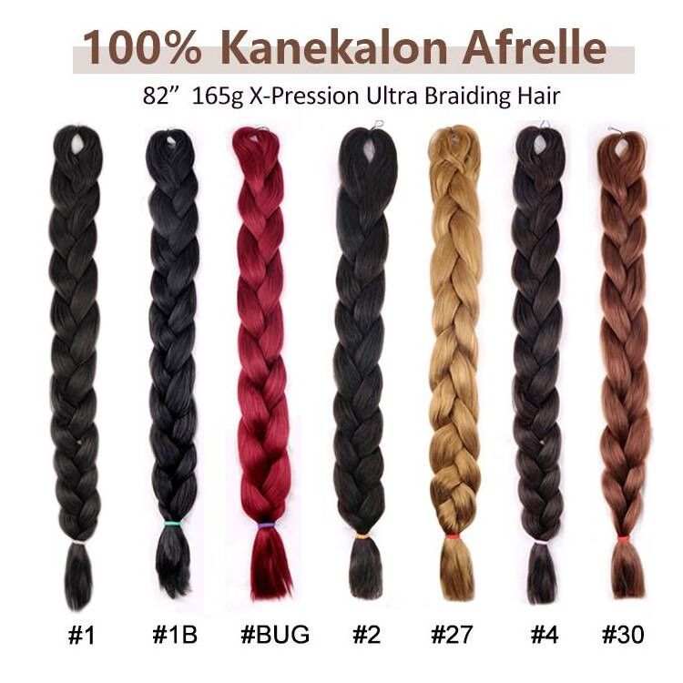 Julianna 41Inch 82 Inch 165G Hot Water Setting Flame Retardant Tangle Free Kanekalon Fiber Ultra Braid Synthetic Hair Extension