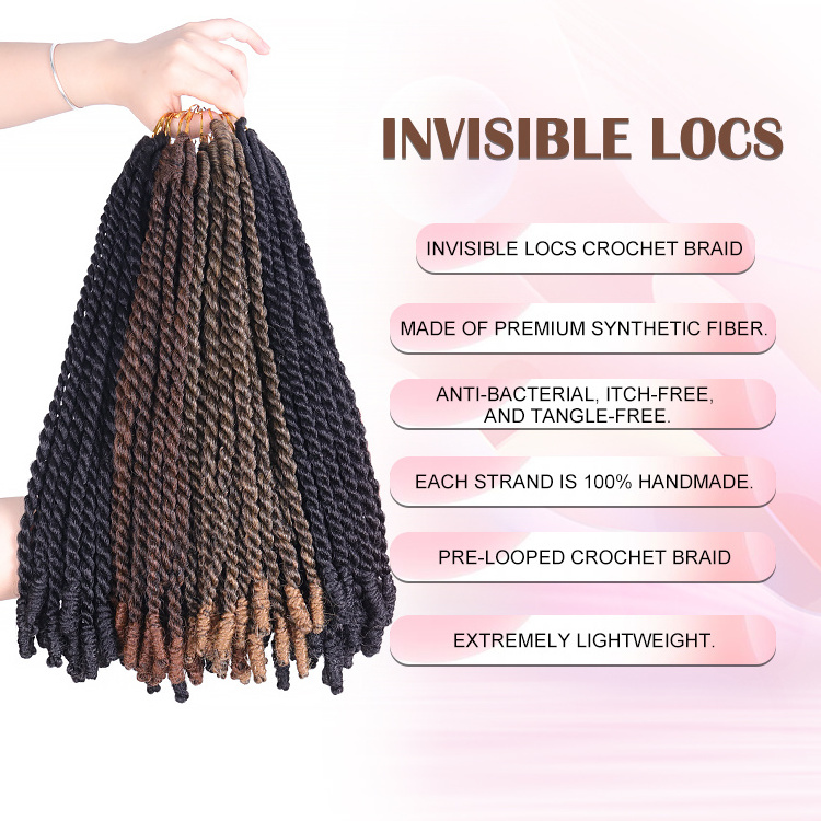 New Arrivals 10 14 18 Inches Synthetic Crochet Braiding Hair Invisible Locs Faux Locs Crochet Hair Extension