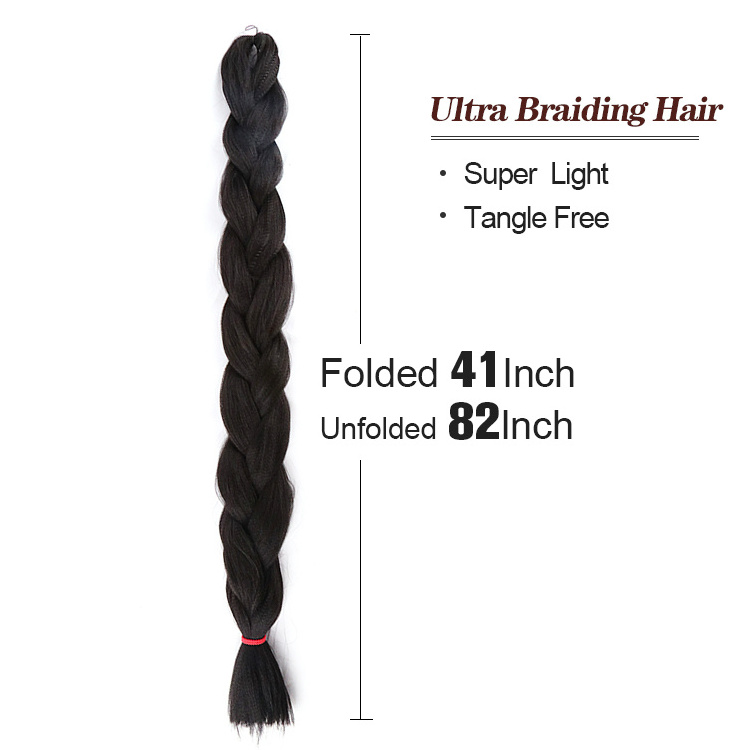 100% Kanekalon 82 Inch 165G Ultra Braids Synthetic Afrelle Braid Fiber Synthetic Japanese Kanekalon Synthetic Braiding Hair