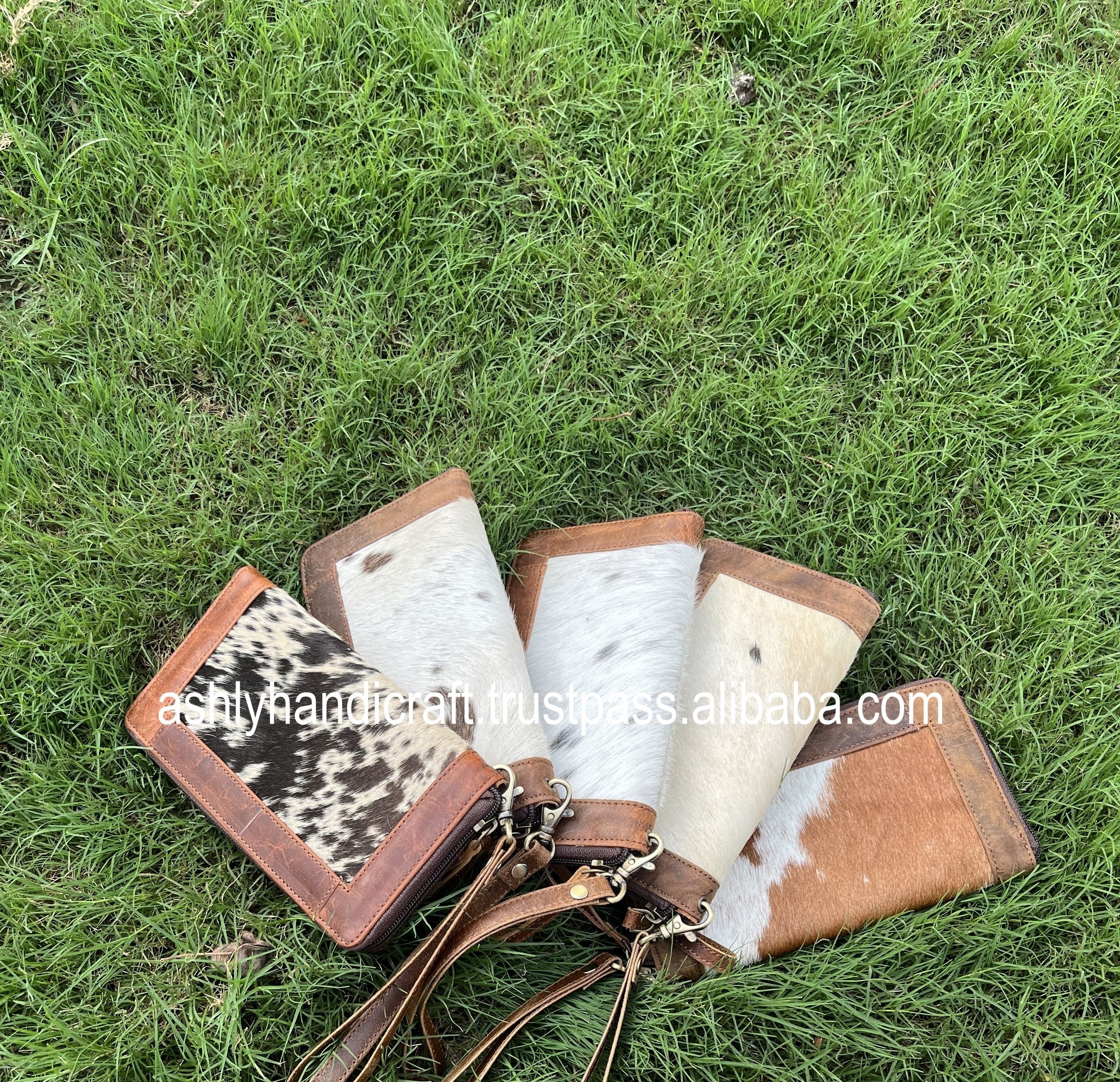 Western Style Real Cowhide Hair On Leather Clutch Stylish  Women leather Wallet High quality  Wristlet  Frame Clutch Boho Bag