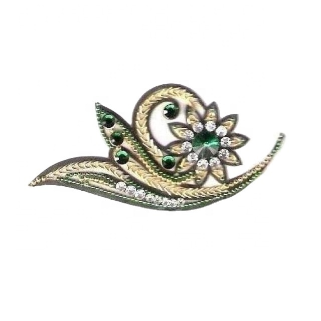 Customized Green And White Crystal Stone Flower Pattern Temporary Tattoo Non Toxic Skin Safe Adhesive Painless Removable Sticker