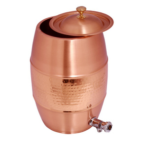 Copper Water Dispenser Pot Copper Hammered Design Storage Containers For Sell Capacity 4 litter Good For Health