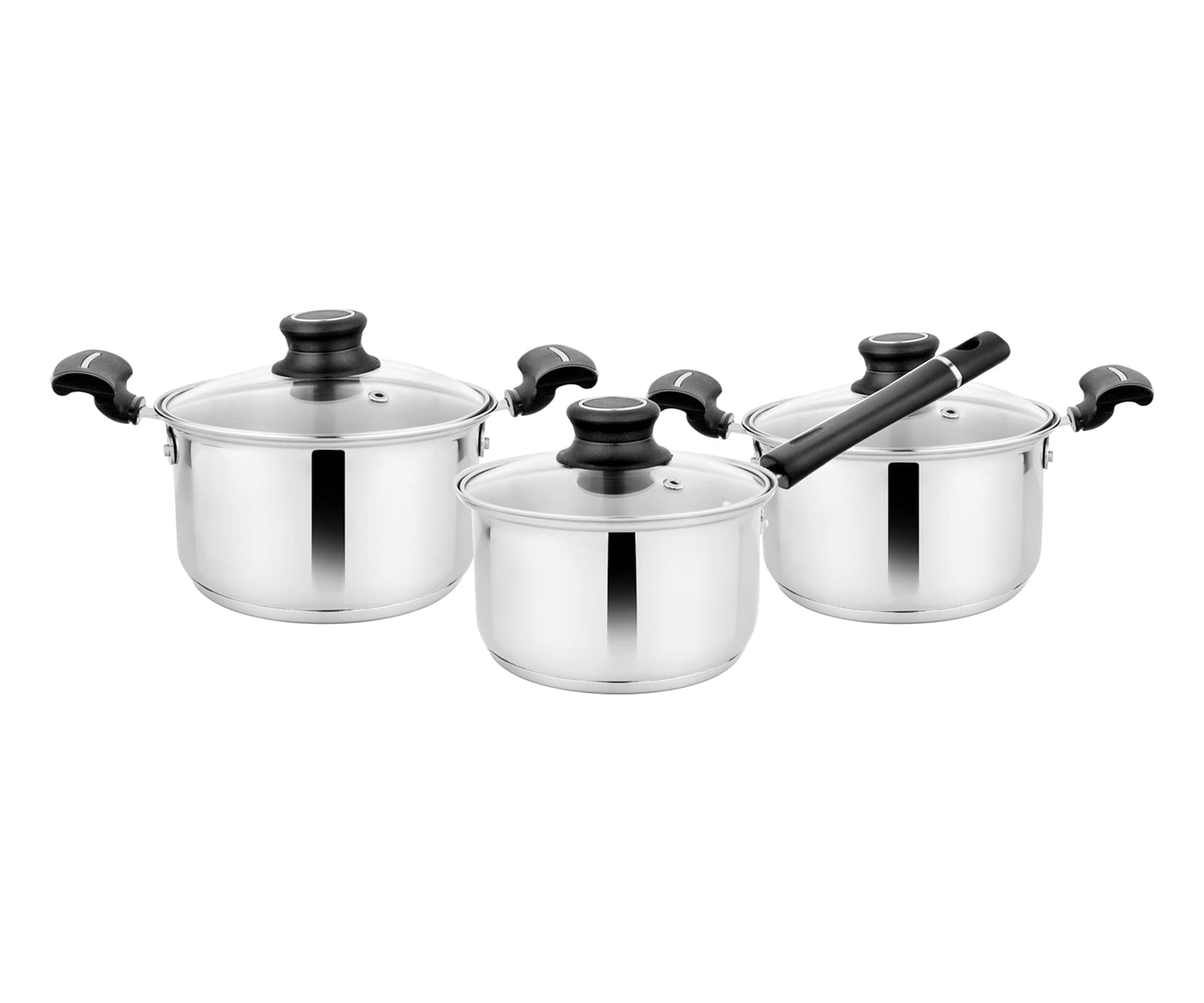 Premium Stainless Steel Induction Bottom Sapphire Cookware Family Combo Best for Cook and Serve Casserole Set of 3